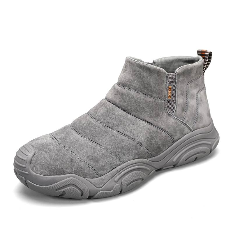 GONGNIUMEILI Pu Thermal Fleece Lined Insulated Waterproof Slip Resistant Outdoor Casual Shoes Short Snow Boots Men's