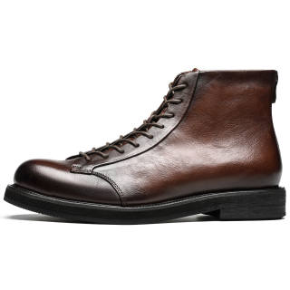 DIENGRLEY Top Grain Cow Leather Short Combat Boots Men's