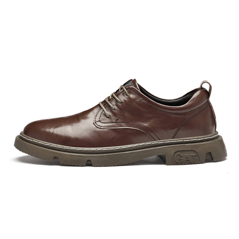 CITONGXIANSHENG Cow Split Leather Casual Shoes Men's Brown