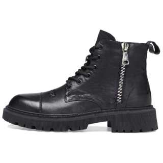 Cabbeen British Vintage Crew Combat Boots Men's Black