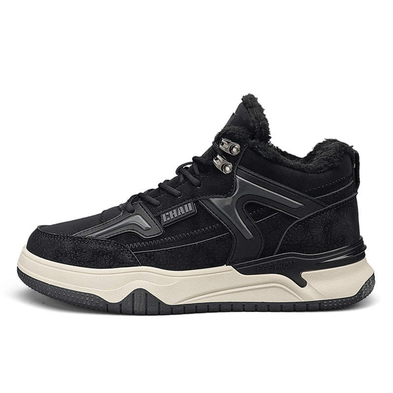 GONGNIUMEILI Pu Fleece Lined Thermal Insulated Shoes Thickened Slip Resistant Abrasion Resistant High Top Short