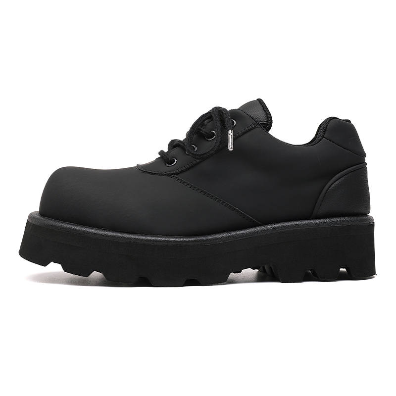 ZONEJOY Versatile Large Head Casual Shoes Trendy Fashion Derby Shoes Men's Black