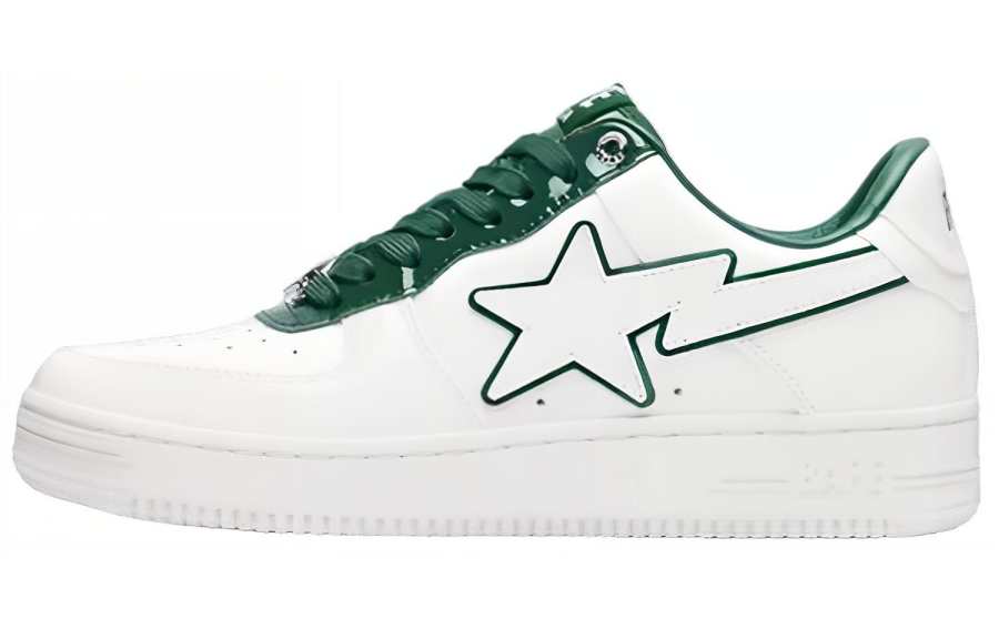 A BATHING APE BAPE A BATHING APE Bape Sta Patent Leather White Green