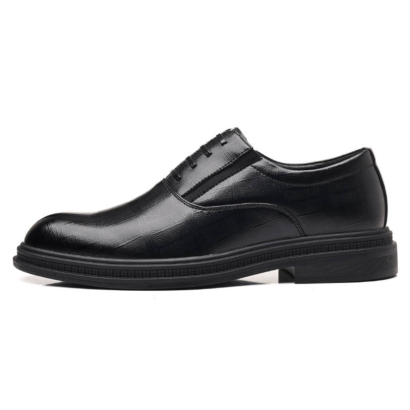 CKVUSAMG Top Grain Cow Leather Casual Shoes Men's Black