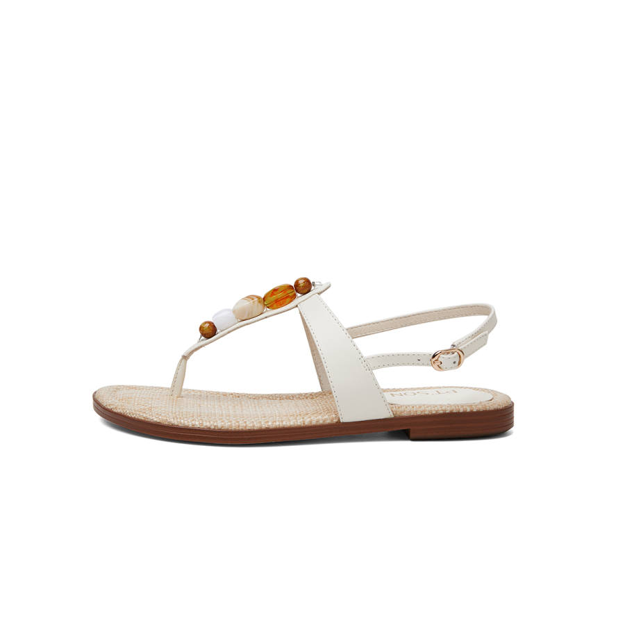 PT'SON PT'SON Cow Leather One Strap Sandals Women's