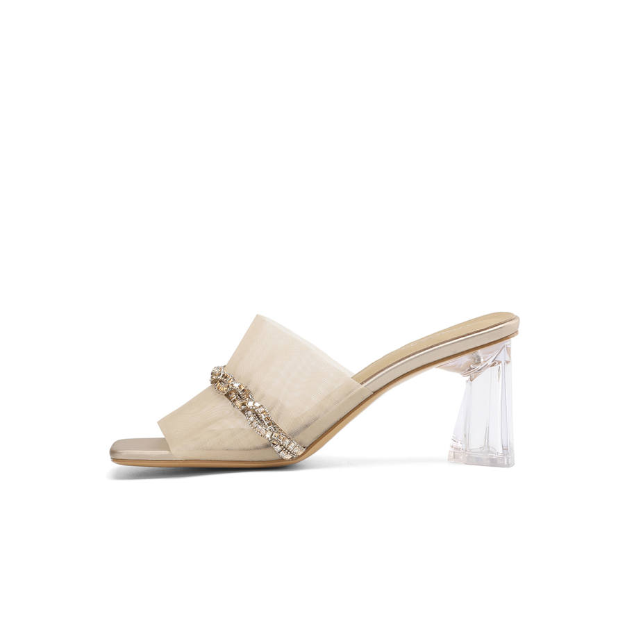 HARSON Odor Resistant Odor Resistant Slide Slippers Women's Champagne Gold