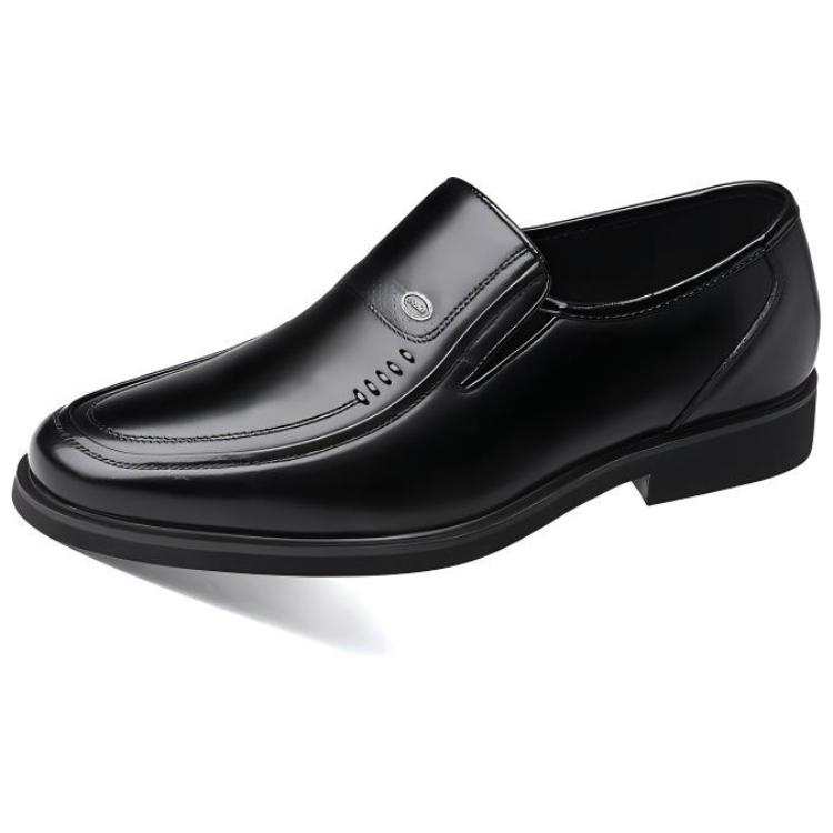 CITONGXIANSHENG Top Grain Cow Leather Dress Shoes Unisex Black