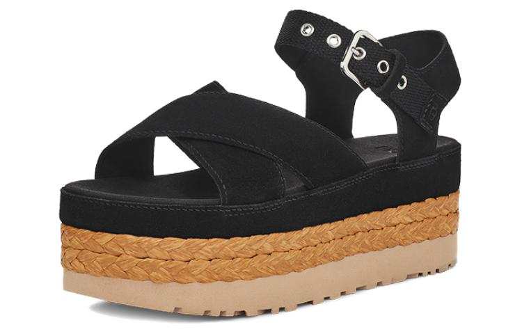 UGG UGG Leather One Strap Sandals Women's Black