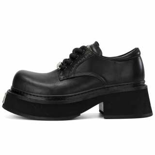 SUFEIDIMAN Top Grain Cow Leather Casual Shoes Men's Black