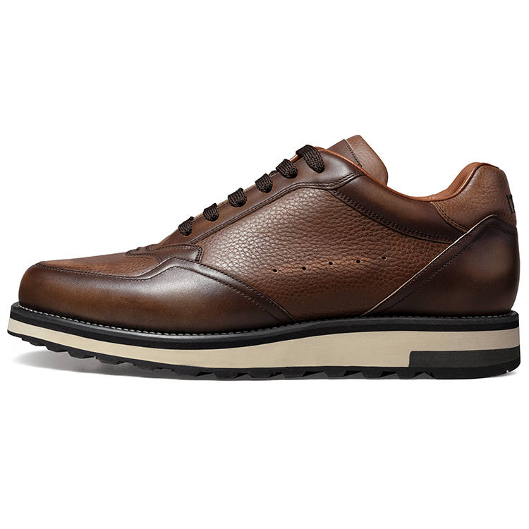 Zuti Vintage Casual Trainer Shoes Low top Skateboard Shoes Men's Dark Brown