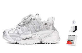 NUTTINESS Original Design, Dust Collection Abrasion Resistant Abrasion Resistant Low top Chunky Sneakers Unisex White