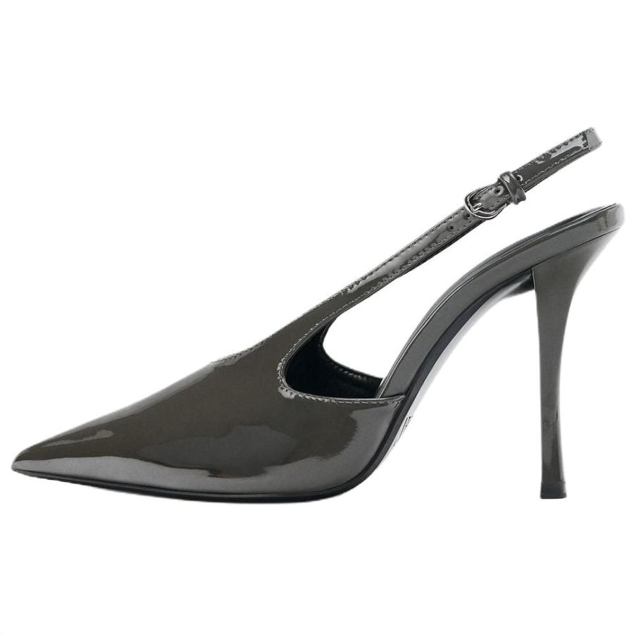 ZARA Pu Slim Heel High Heels 11cm Women's Gray