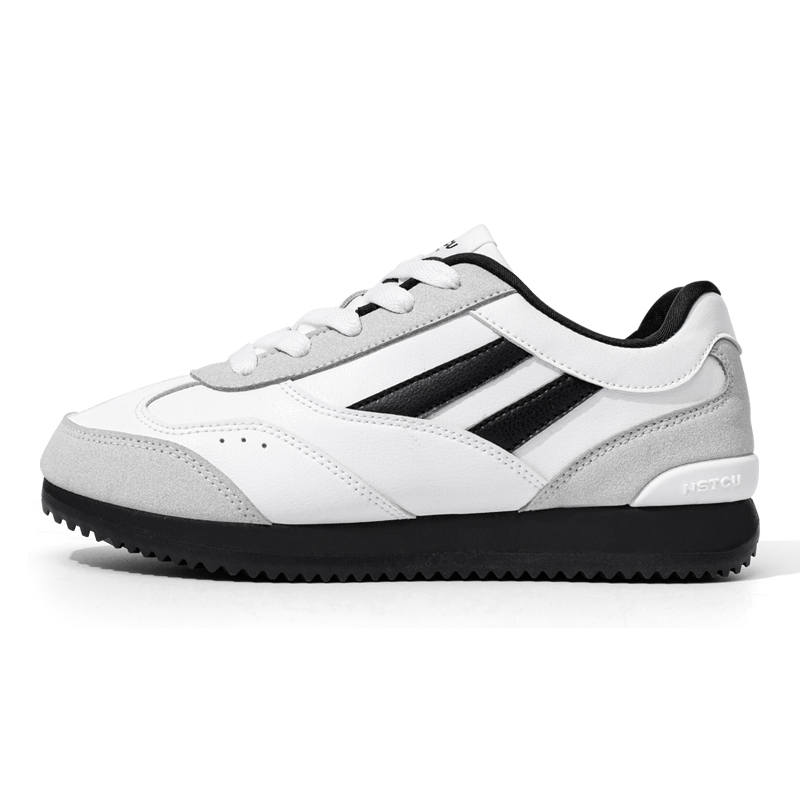 NSTCU Synthetic Leather Slip Resistant Low top Casual Shoes Unisex White Black