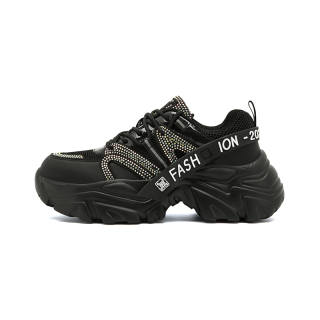 JANECO Microfiber Leather Low top Chunky Sneakers Women's