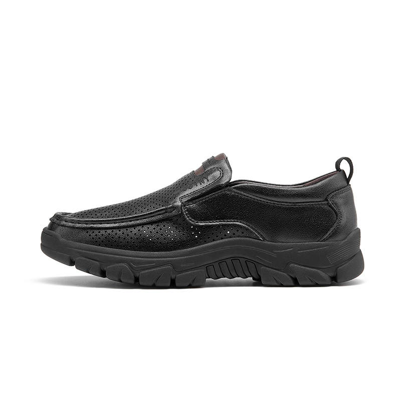 JOSINY Cow Split Leather Men's Casual Shoes Men's Black