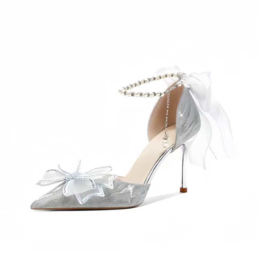 CHILI French Elegance Pointed Toe, Evening Princess Slim Heel High Heels Women's