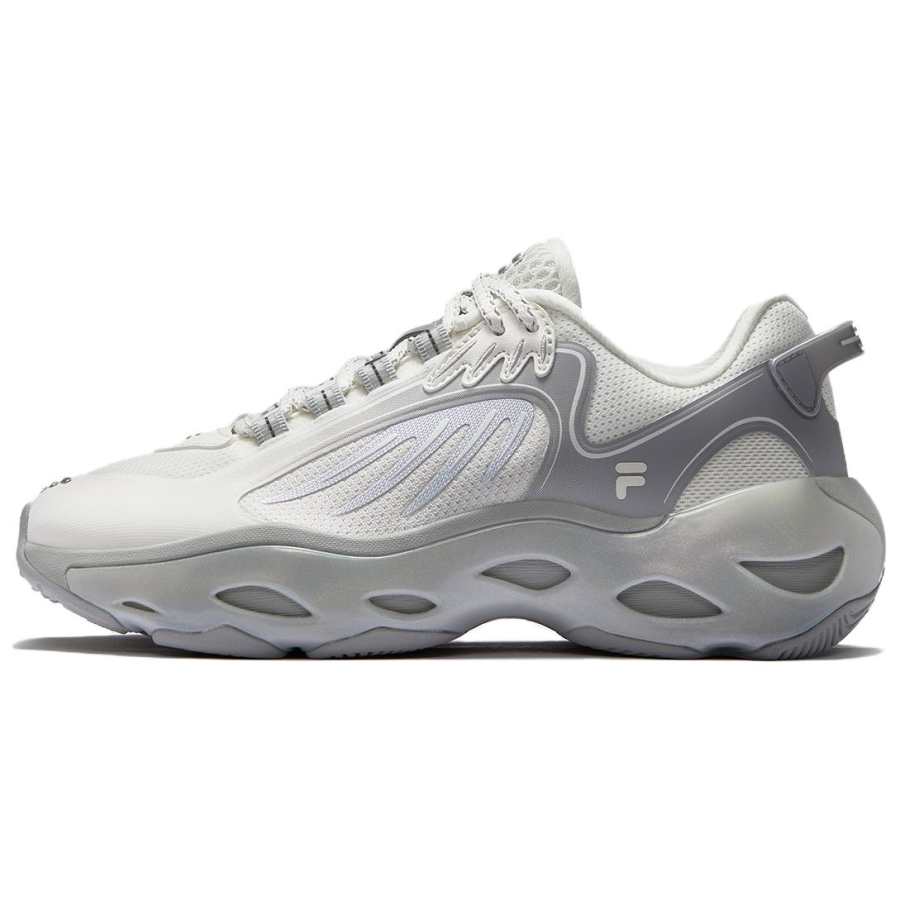 FILA FUSION Ade Abrasion Resistant Low top Casual Shoes Women's White Silver