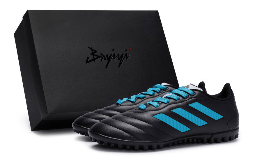Adidas Adidas GOLETTO VII TF Turf Slip Resistant Abrasion Resistant Soccer Shoes Unisex Black Lake Blue