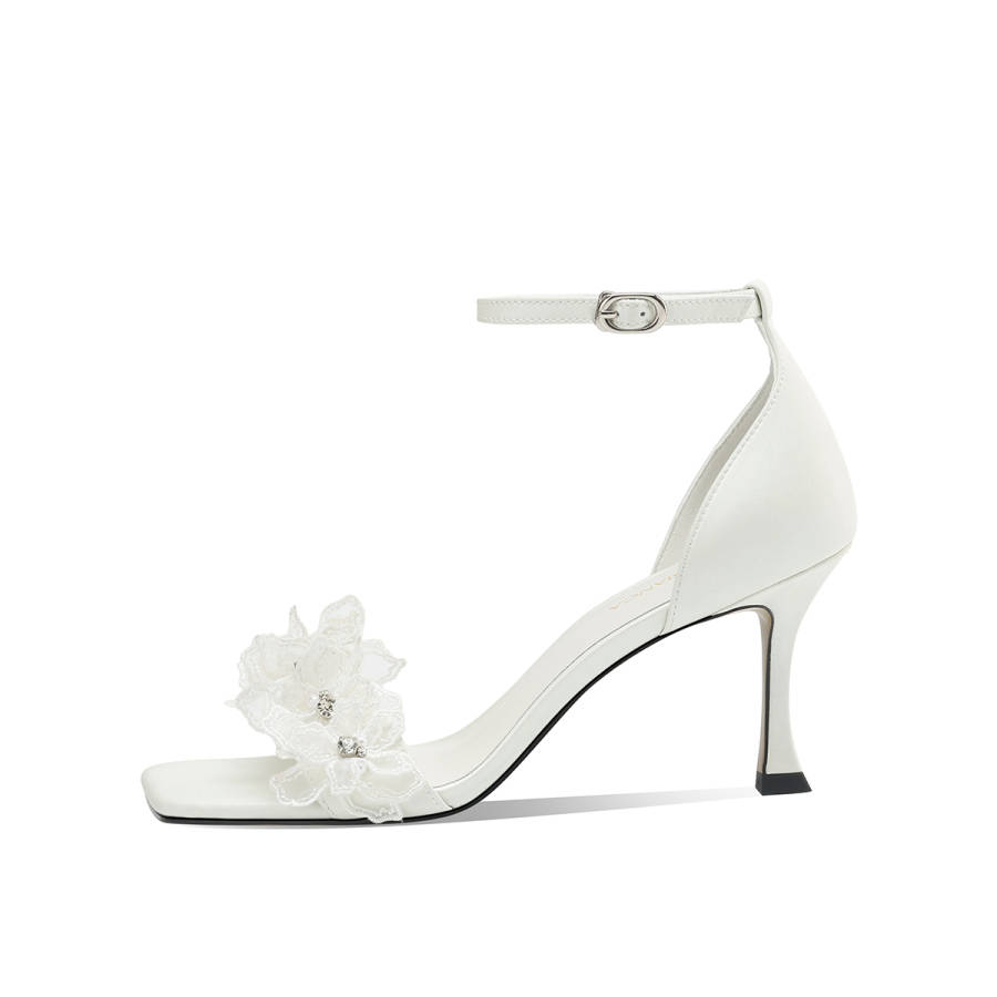 Rosa Bianca Cow Leather One Strap Sandals 7.5cm Women's