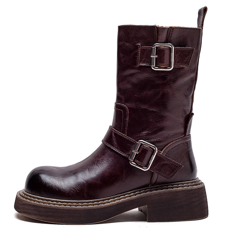 JIEZHOU Ankle Boots Women's Black/Brown