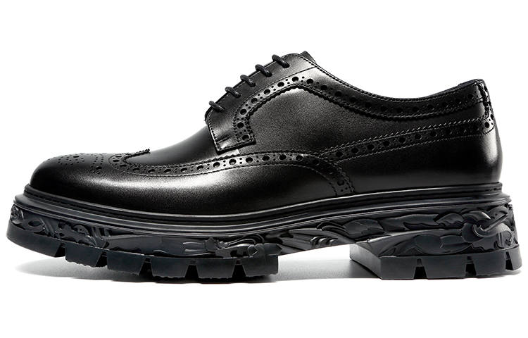 Satchi Top Grain Cow Leather Dress Shoes 5cm Men's Black
