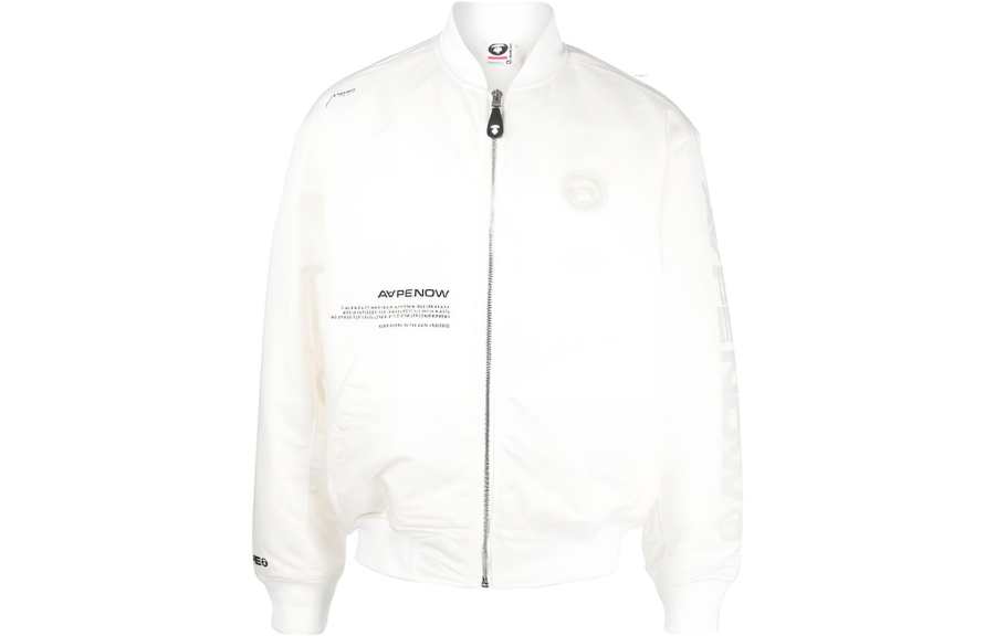 Aape Aape logo-patch zip-up bomber jacket