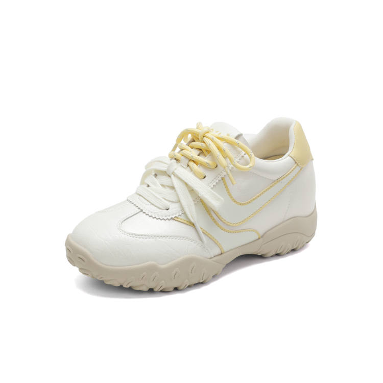 JOSINY Synthetic Leather Low top Casual Shoes Women's Ecru