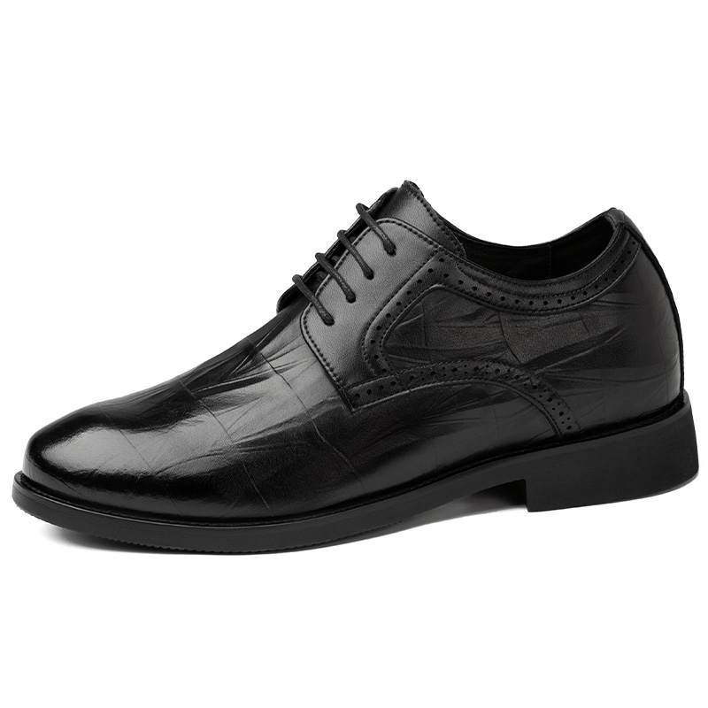 SULEGAO Cow Split Leather Dress Shoes Men's Black