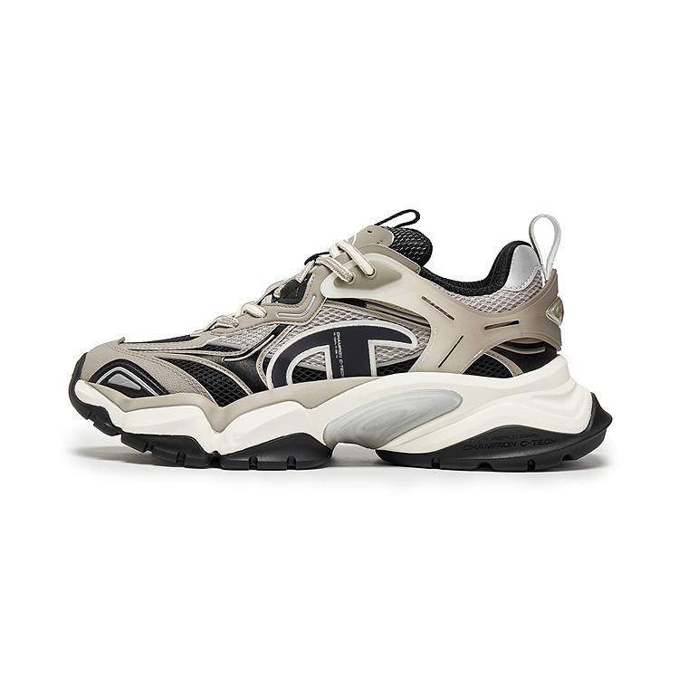 Champion Shark Tooth Shark Shoes Power Armor Fabric Balance Low top Casual Shoes Men's Pebble Silver Gray Black