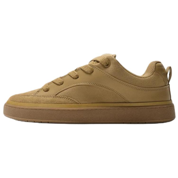 ZARA Low top Skateboard Shoes Men's Camel Brown