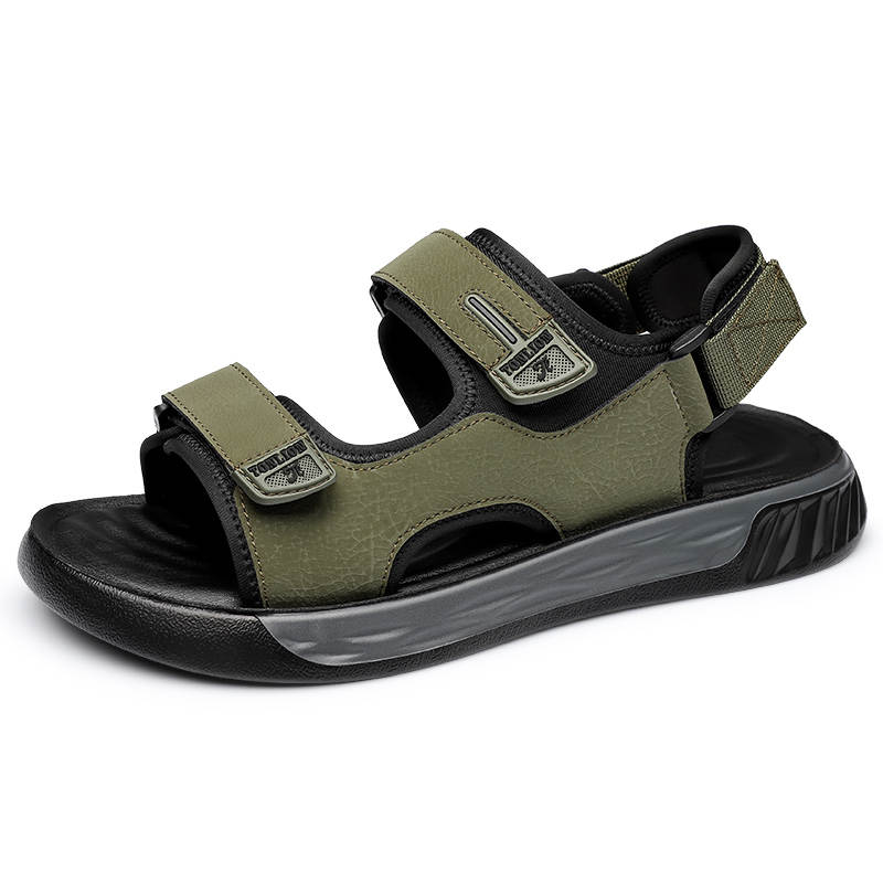 Tonlion Beach Sandals Men's Black/Green