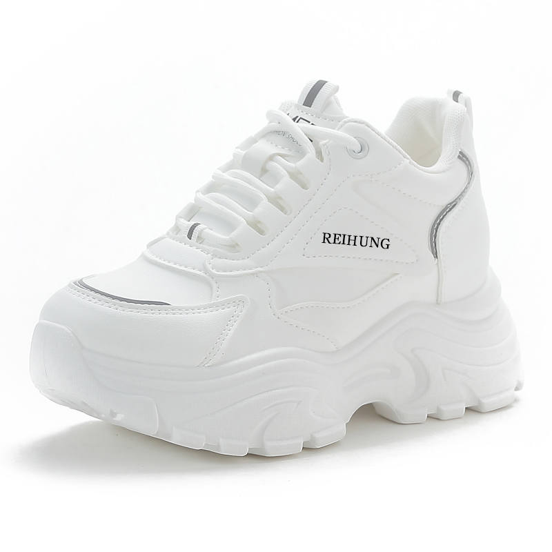 REIHUNG Synthetic Leather Low top Chunky Sneakers Women's