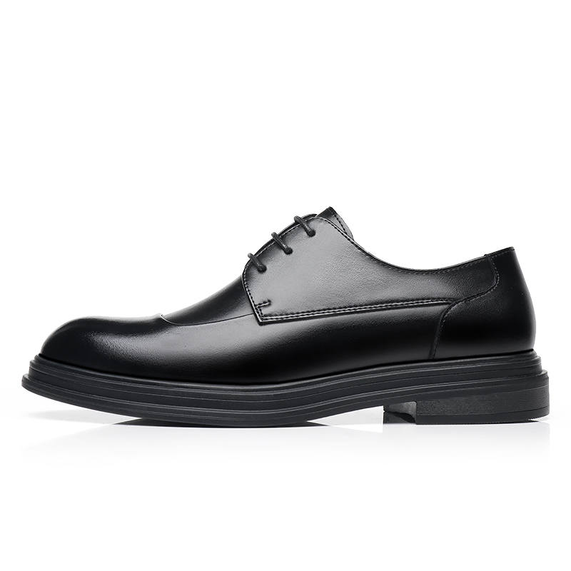 Shanpijiang Cow Split Leather Dress Shoes Men's Black