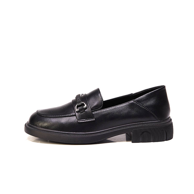GONGNIUMEILI Pu Loafers Women's Black