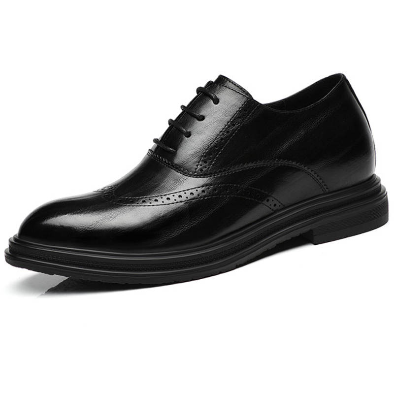 NIANZOUSUO Cow Leather Dress Shoes Men's Black