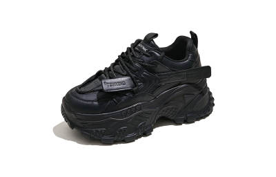 POOQ Cow Split Leather Slip Resistant Slip Resistant Low top Chunky Sneakers 6cm Women's