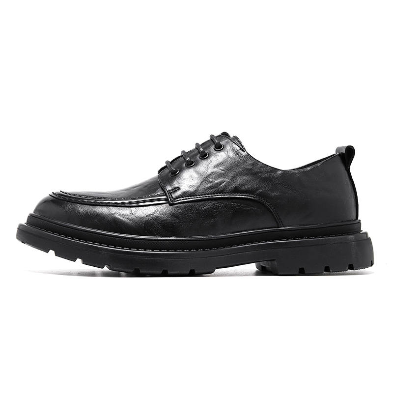 KAQIAODI Cow Split Leather Casual Shoes Men's Black