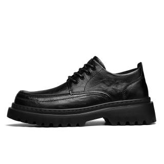 XIBUGONGYANG Casual Leather Shoes Men's Low Top Black