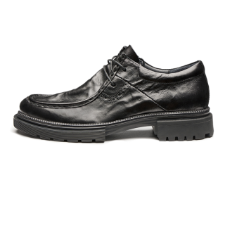 Brounvanm Top Grain Cow Leather Casual Shoes Men's Black