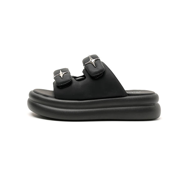 DUSTO Slide Slippers Women's Black/Beige