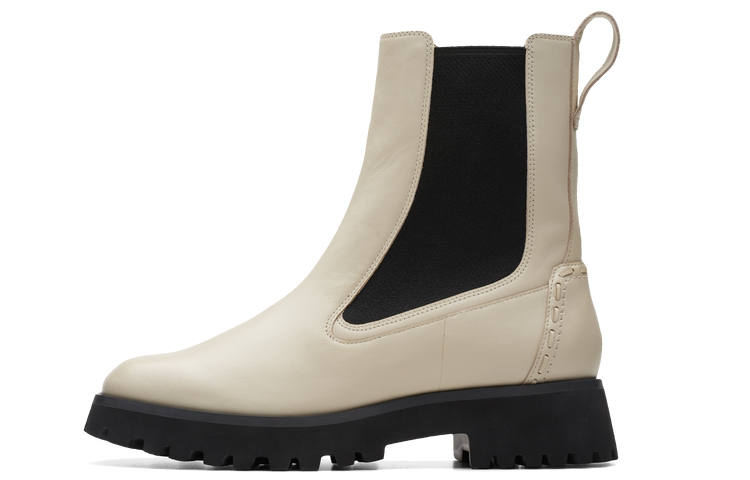 Clarks Trendy Thoughts Collection Short Chelsea Boots Women's White