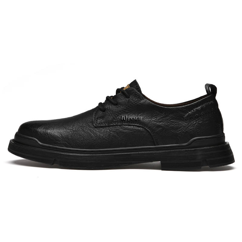 WENNAI Cow Split Leather Casual Shoes Men's Black
