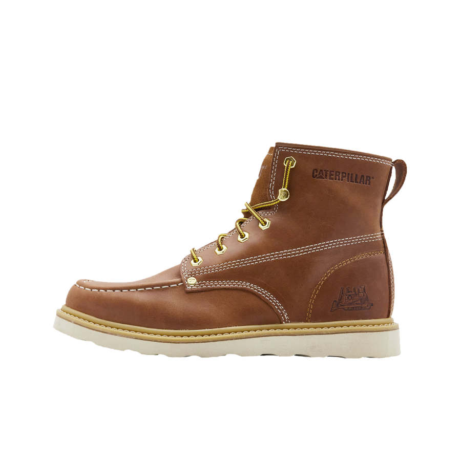 CAT Carter Vintage Casual Fashion Leather Abrasion Resistant Outdoor Boots Men's Brown Yellow