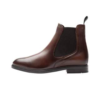 MARC OPOLO Cow Split Leather Knee High Chelsea Boots Women's Brown