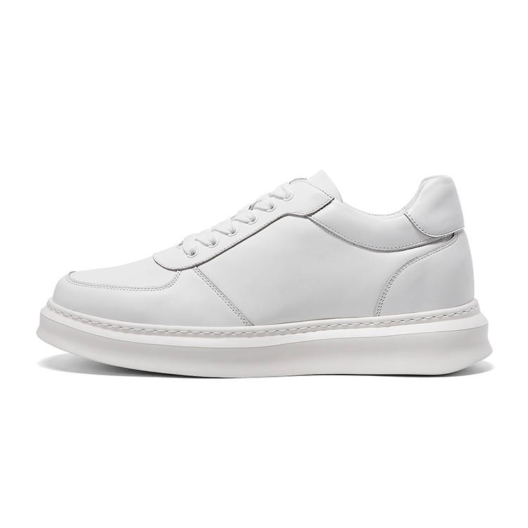 He Jinchang Top Grain Cow Leather Abrasion Resistant Abrasion Resistant Low top Skateboard Shoes Men's Youth White