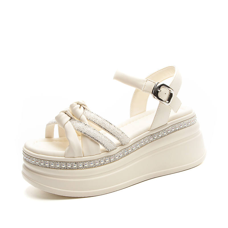 XIEGUIHUAYU Microfiber Leather One Strap Sandals 7cm Women's