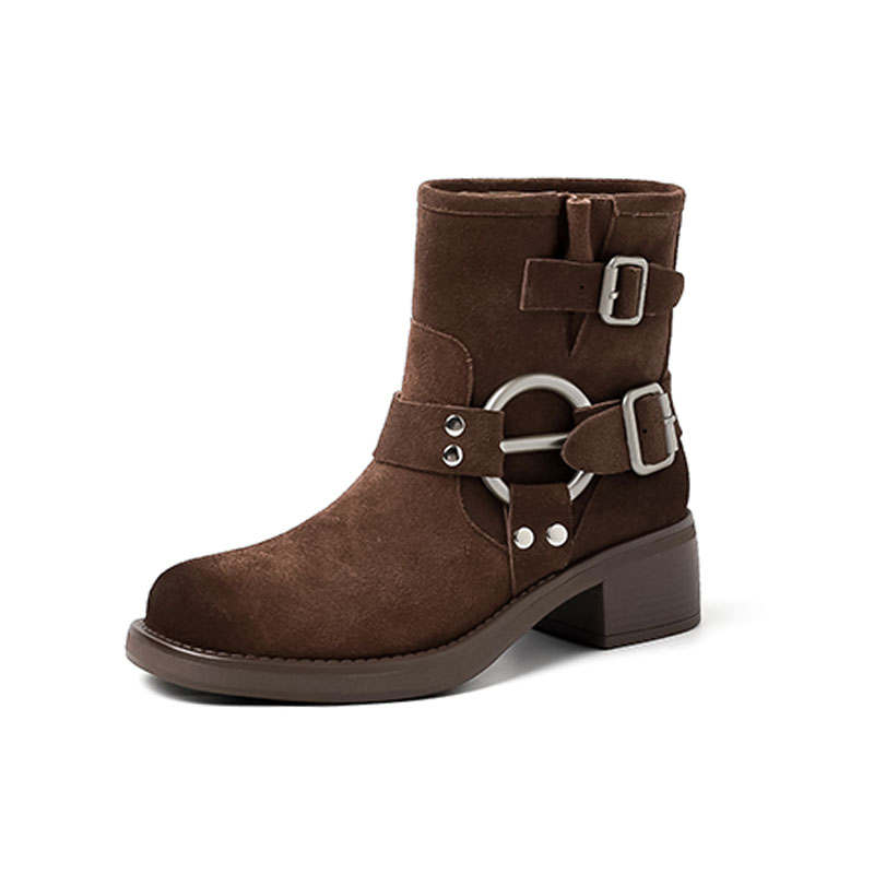 Echo&yolo Cow Suede Ankle Boots 5CM Women's