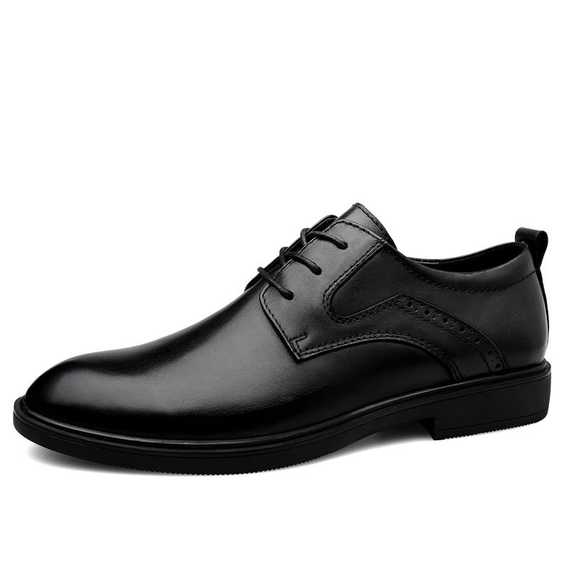 GONGNIULEITING Top Grain Cow Leather Dress Shoes Men's Black