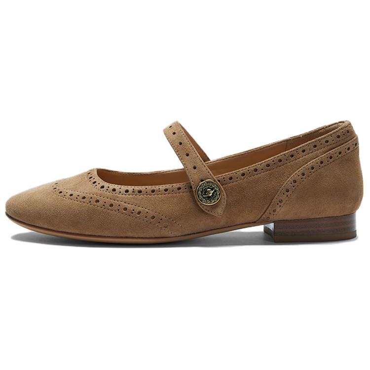 Le Saunda Sheepskin Chunky Heel Mary Jane Shoes Women's