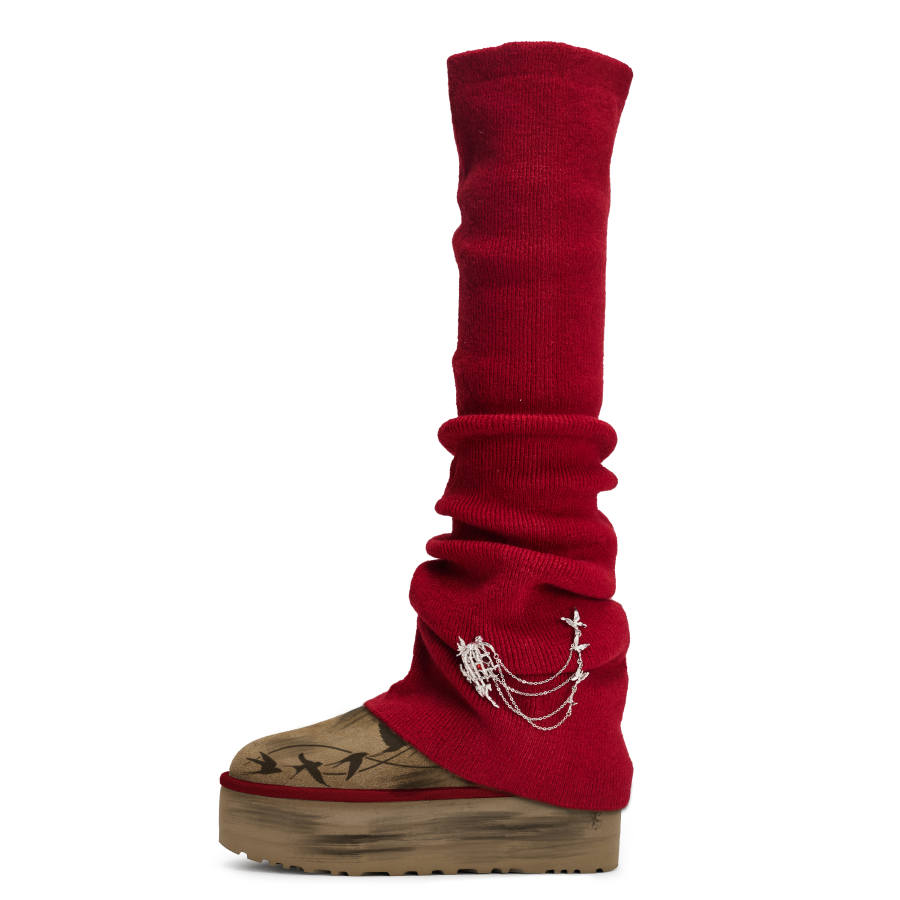 UGG 811 Manufacturing, Free Bird Thermal Slip Resistant Knee High Snow Boots Women's Chestnut Brown
